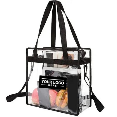Dual Purpose PVC Crossbody Shopping Tote Bag – Clear & Stylish
