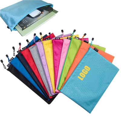 A4 Waterproof Zipper File Bags Football Pattern