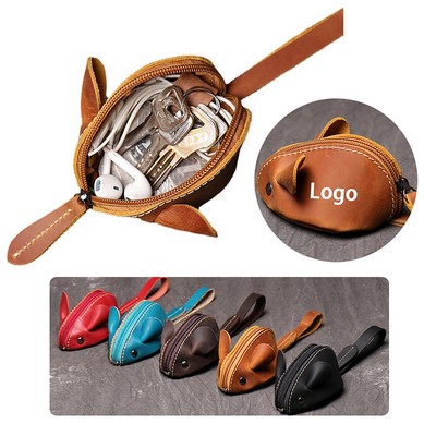Genuine Leather Mouse Coin Purse Cute Kids Gift