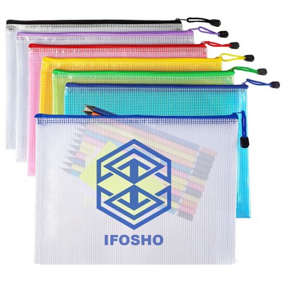 Waterproof Mesh Zipper Document Pouch Bag