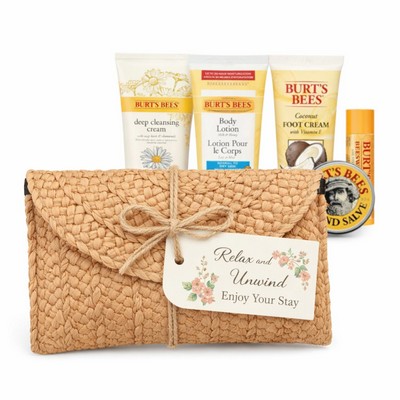 Burt's Bees Travel Straw Clutch Bag