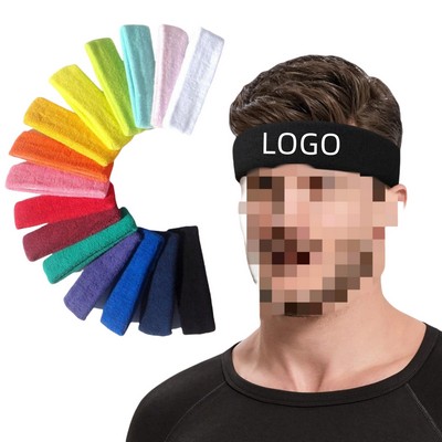Elastic Terry Cloth Sports Sweat-Proof Headband