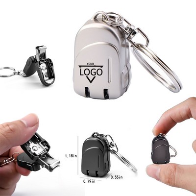 Folding Nail Clipper Stainless Steel Keychain Mini Pendant