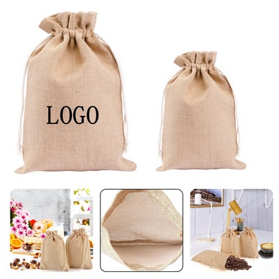 Small Jute Drawstring Pouch for Gift Packaging