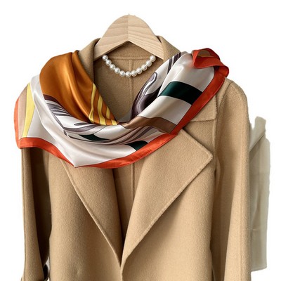 Custom 34.6" x 34.6" 100% Mulberry Silk Neck Scarf Silk Satin Square Scarf