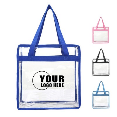 Stadium Approved Clear PVC Zipper Tote Bag