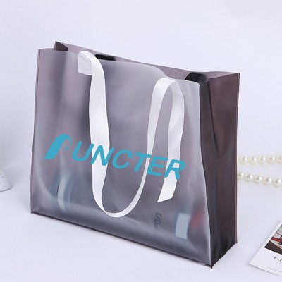13.79 X11.43" Clear & Frosted PVC Tote Bag for Shopping
