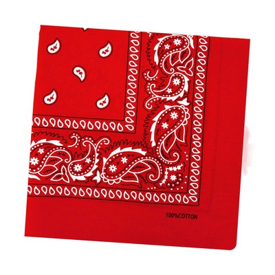22" Solid Red Cotton Bandana