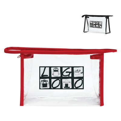 Clear PVC Zip Pouch with Color Trim