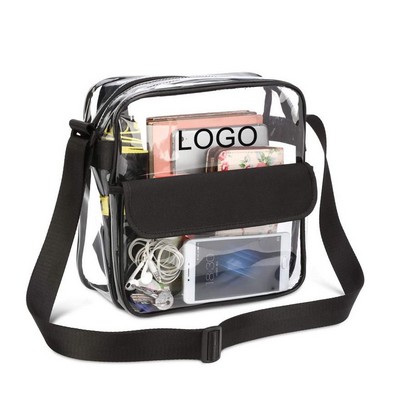 Clear PVC Transparent Crossbody Bag with Zipper Closure