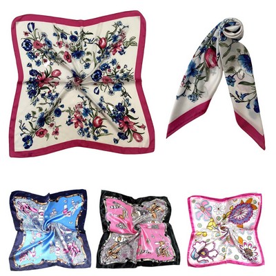 Full Color Imitation silk Square Bandana