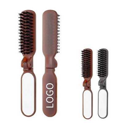 Hair Brush With Boar Bristles & Mirror