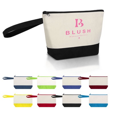 Two Tone Canvas Cosmetic Bag