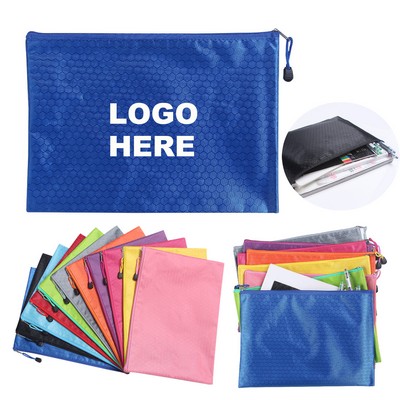Office Stationery Organizer Pouch Filing Documents Storage Folder Zipper File Bags