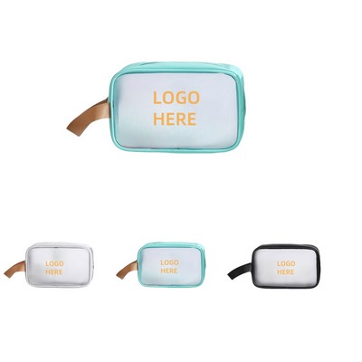 New PVC Transparent Large-Capacity Waterproof Toiletry Bag With Handy Handle