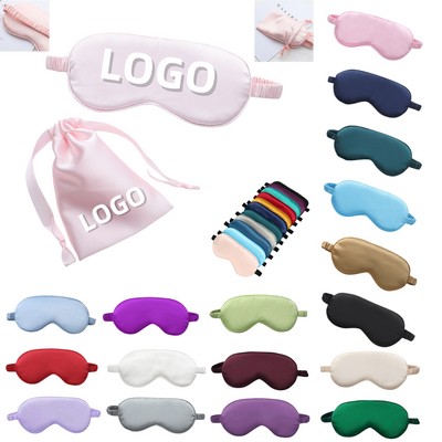 2 Piece Simulated Silk Eye Mask & Storage Bag Set