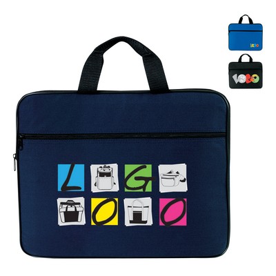 Slim Document Portfolio Bag with Front Zip Pocket